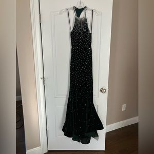 Jovani velvet green dress size 0